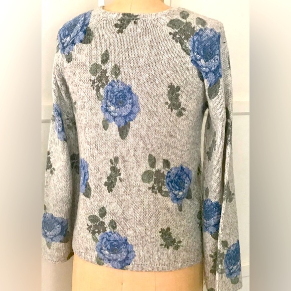 LUCKY BRAND Los Angeles sz.S/P blue rose sweater, Cotton wool blend, feminine - Picture 2 of 8